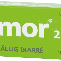 Dimor 2 mg loperamid mot tillfällig diarré. Kan vara till hjälp vid orolig mage, även om det inte är direkt kopplat till corona.