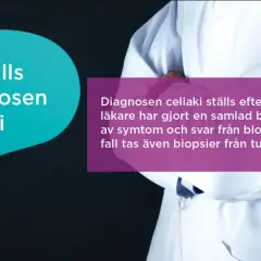 Läkare ställer diagnosen celiaki, en form av gluten intolerans, baserat på symtom och blodprov.