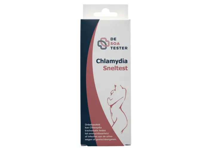 Chlamydia Sneltest-förpackning. Kan hjälpa till att identifiera symtom klamydia man. Obehandlad klamydia kan leda till infertilitet.