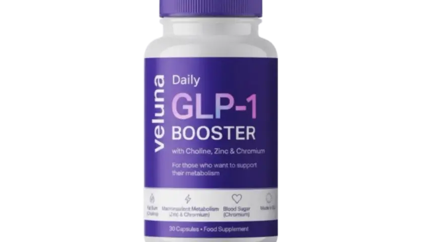 Veluna Daily GLP-1 Booster, ett receptfritt kosttillskott för metabolismstöd. Innehåller Choline, Zink & Chromium.