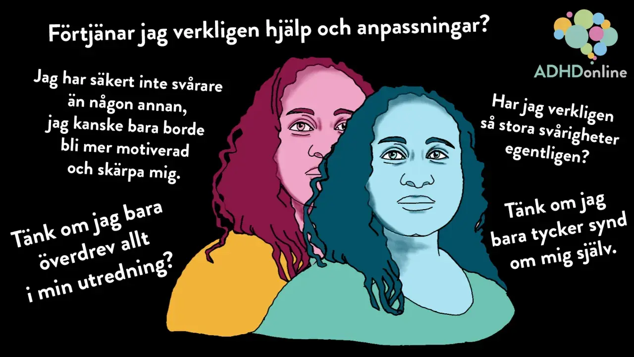 Två ansikten med text som ifrågasätter om svårigheter beror på npf diagnos eller om man bara behöver skärpa sig.